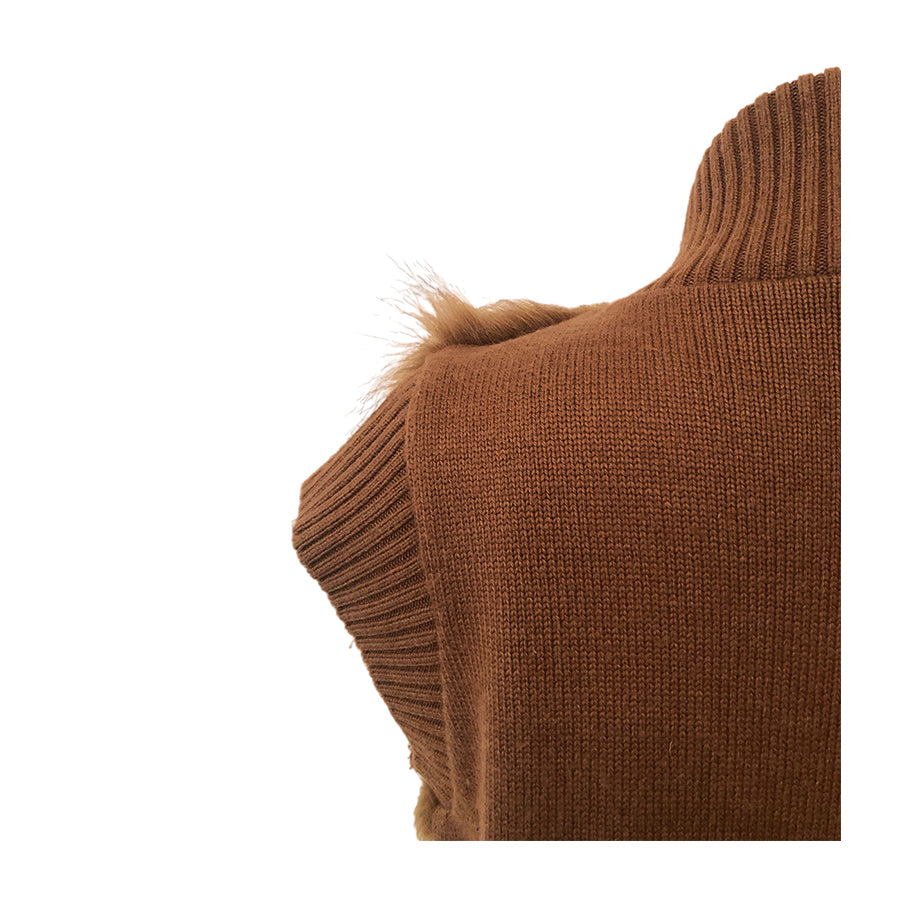 PATRIZIA PEPE Gilet in Maglia e Ecopelliccia