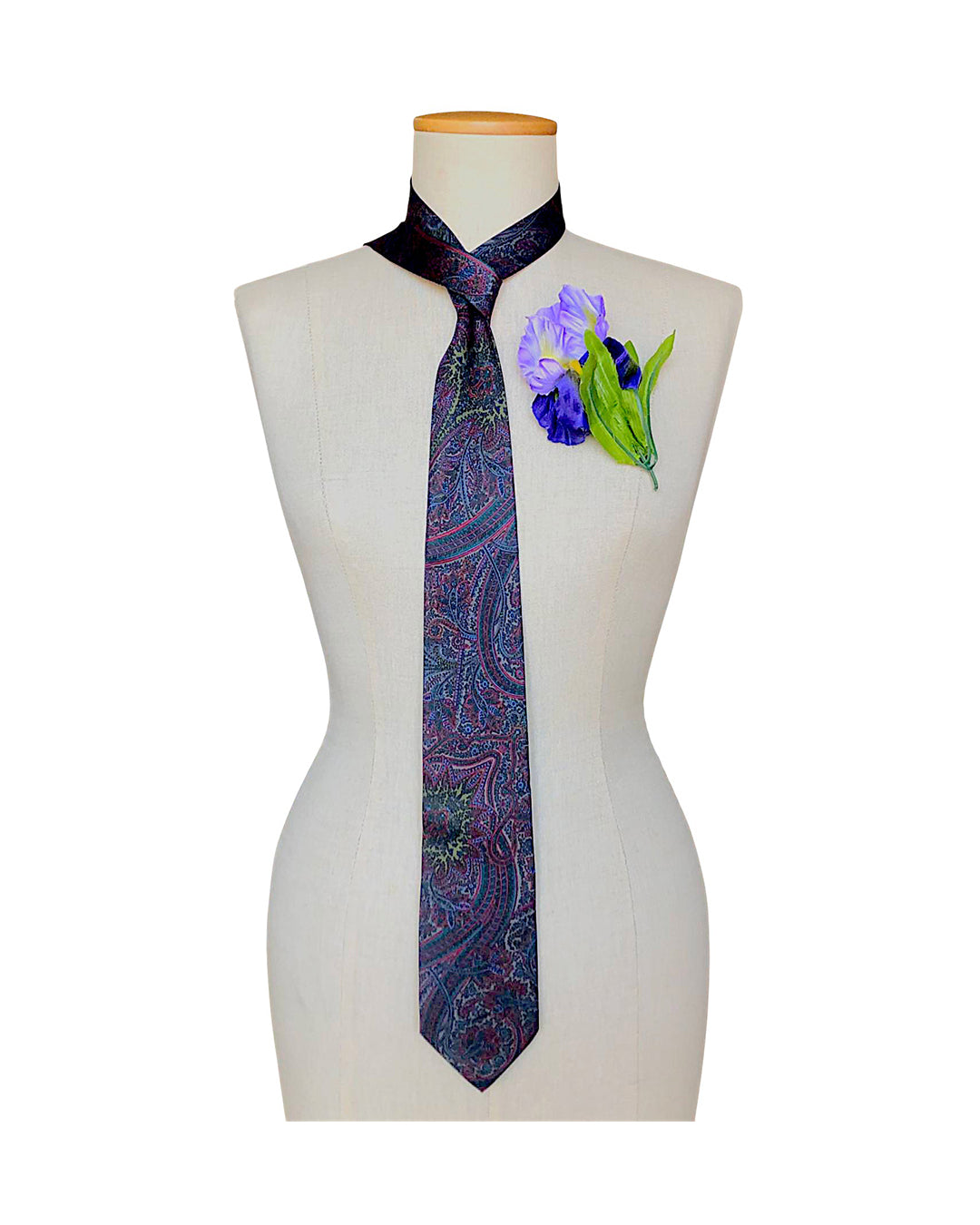 VINTAGE UNSIGNED Cravatta in Seta