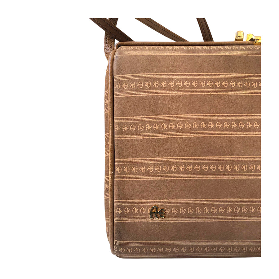 VINTAGE UNSIGNED Borsa in Tessuto e Pelle