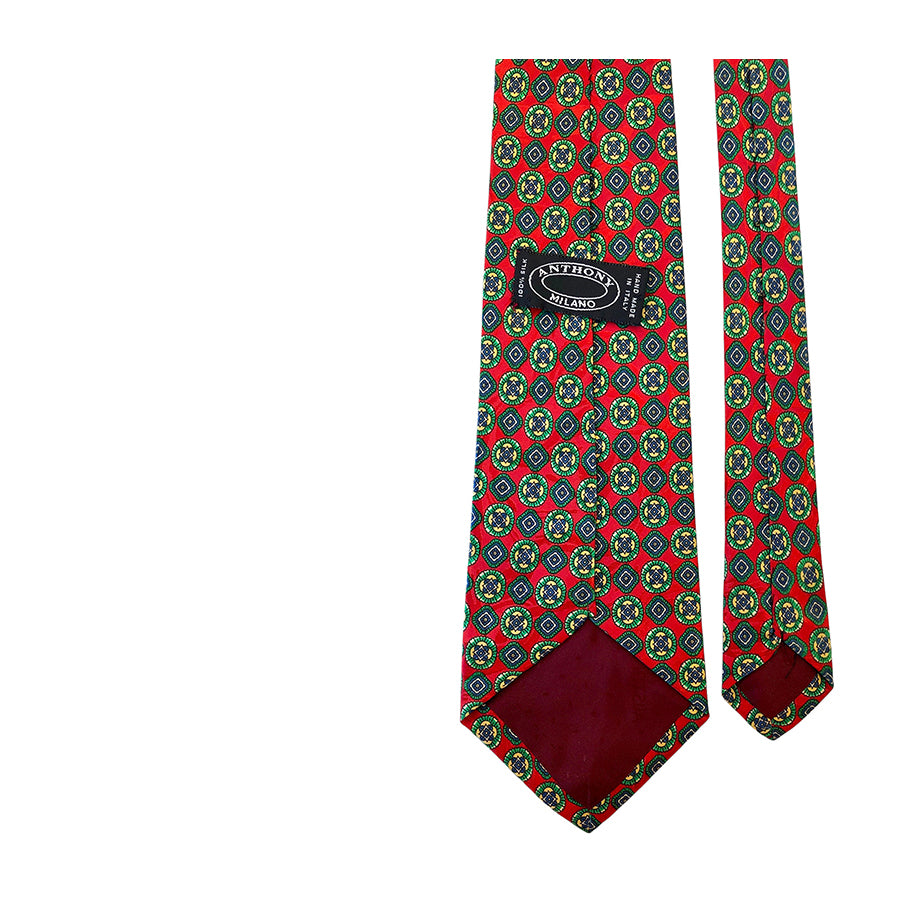 VINTAGE UNSIGNED Cravatta in Seta Pura