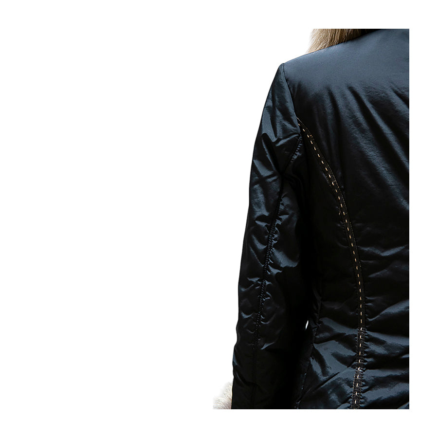 VINTAGE UNSIGNED Piumino con Volpe Naturale