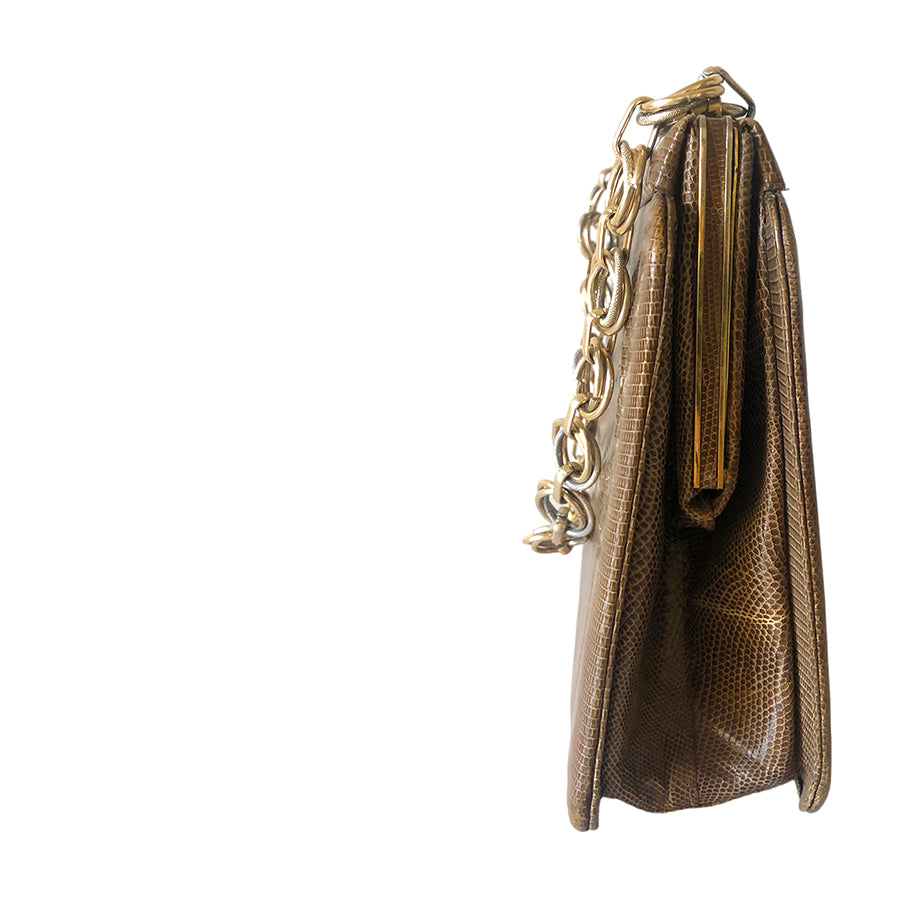 VINTAGE UNSIGNED Borsa in Rettile