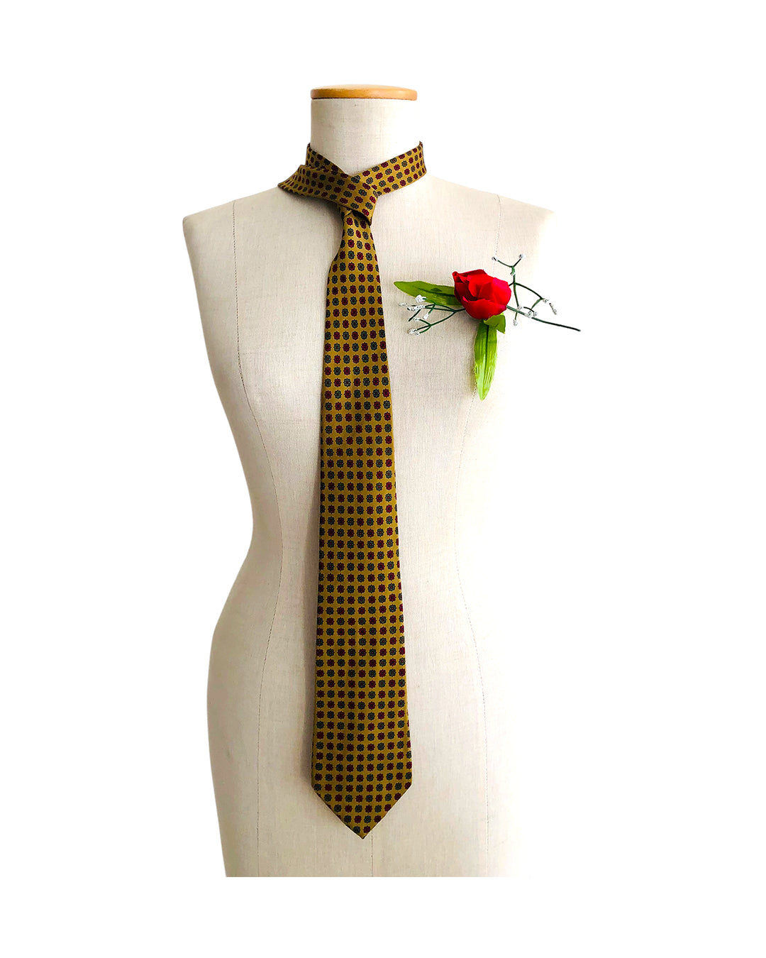 VINTAGE UNSIGNED Cravatta in Seta