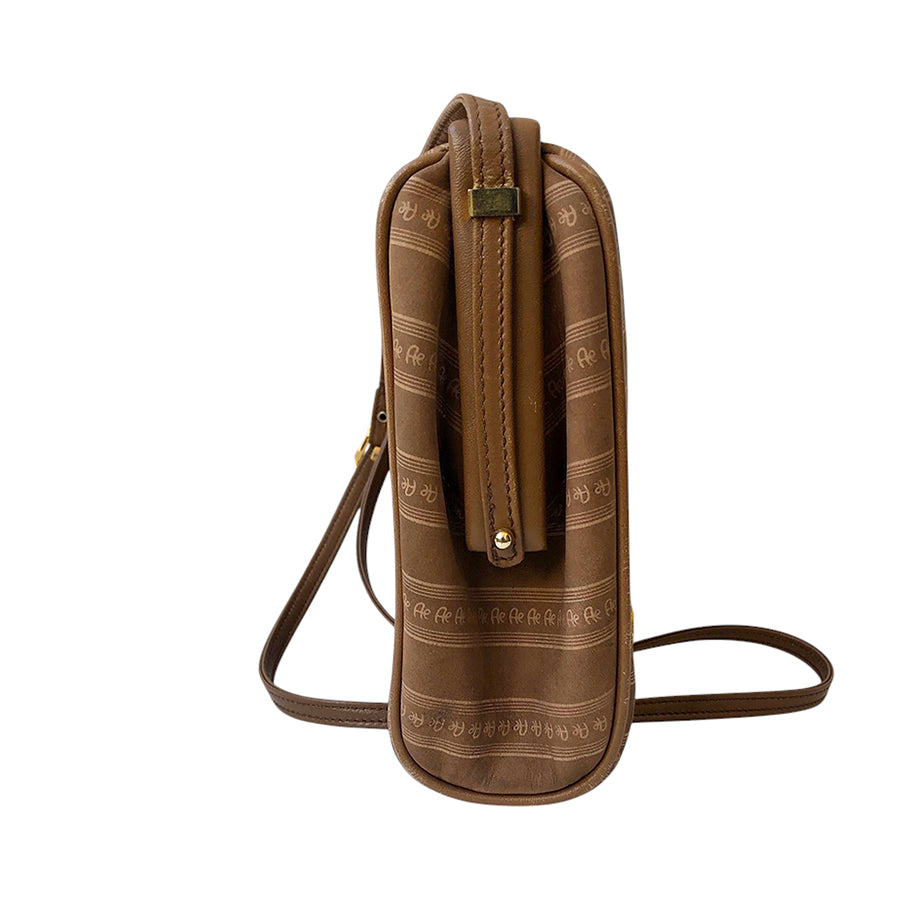 VINTAGE UNSIGNED Borsa in Tessuto e Pelle