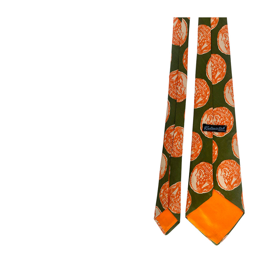 VINTAGE UNSIGNED Cravatta in Seta Pura