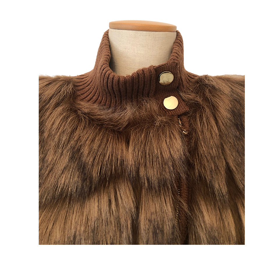 PATRIZIA PEPE Gilet in Maglia e Ecopelliccia