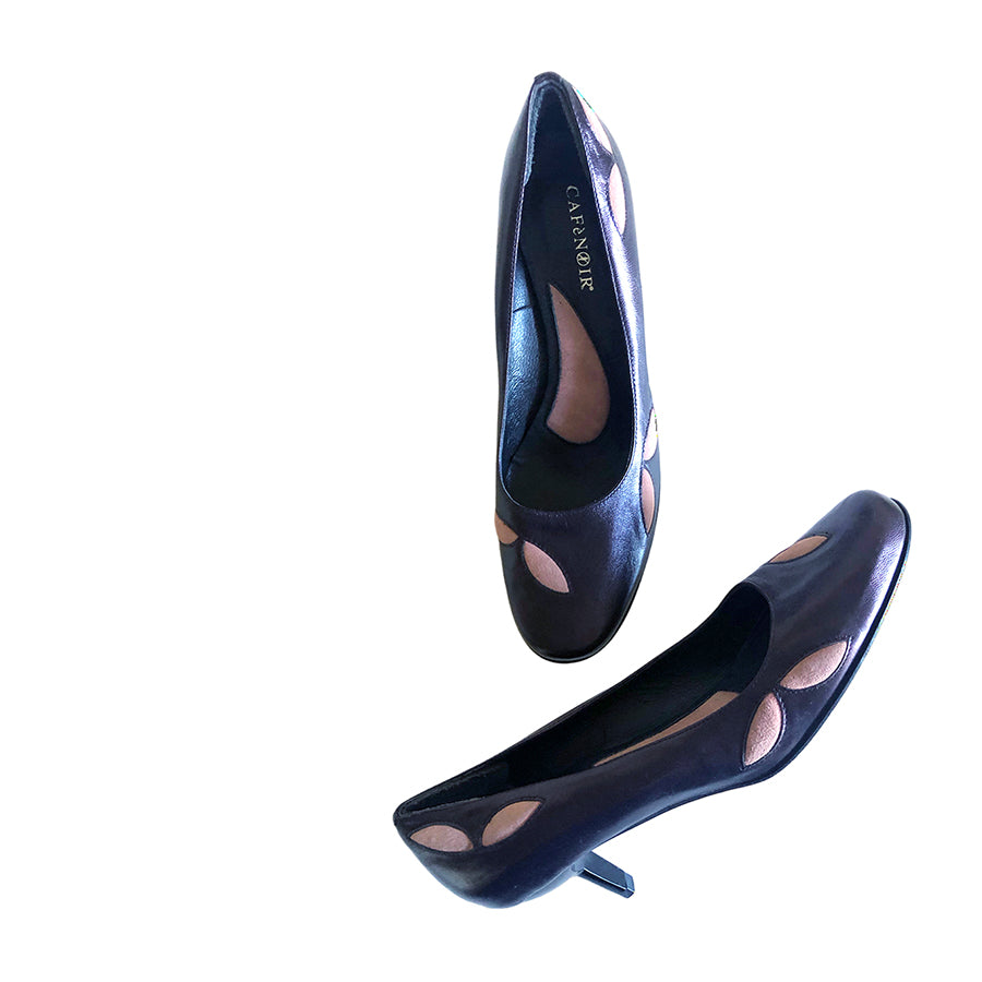 CAFÈ NOIR Décolleté in Pelle e Camoscio