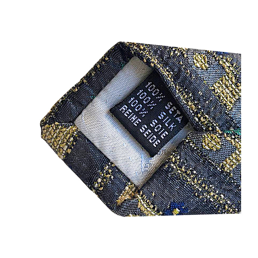 VINTAGE UNSIGNED Cravatta in Seta Pura