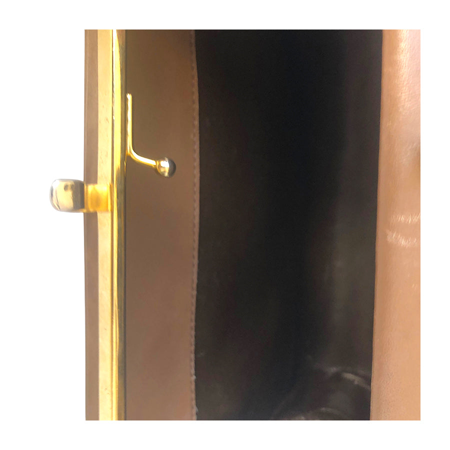 VINTAGE UNSIGNED Borsa in Tessuto e Pelle